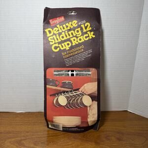 Vintage NOS Space Saver Grayline Deluxe Sliding Cup Rack Housewares Made In USA